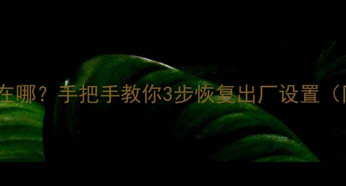 图片 📱手机复位键在哪？手把手教你3步恢复出厂设置（附图文教程）1