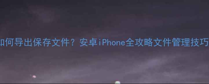 图片 📱手机如何导出保存文件？安卓iPhone全攻略文件管理技巧大公开1