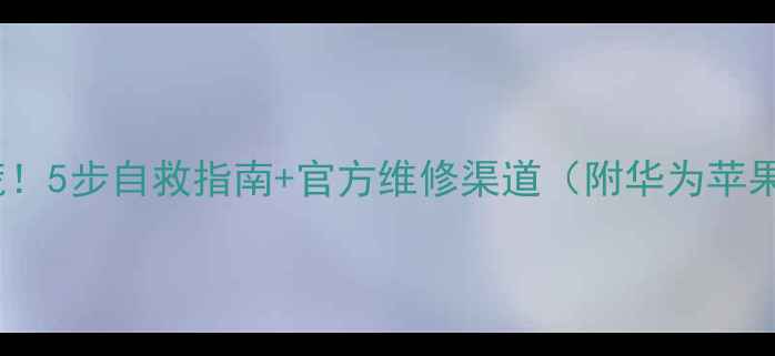 图片 📱手机屏幕全黑别慌！5步自救指南+官方维修渠道（附华为苹果小米全品牌方案）1