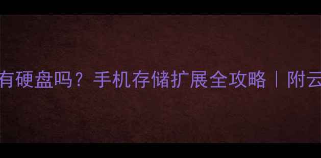 手机真的没有硬盘吗手机存储扩展全攻略附云盘外接方案