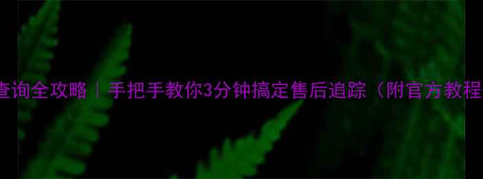 图片 📱手机订单查询全攻略｜手把手教你3分钟搞定售后追踪（附官方教程+隐藏技巧）