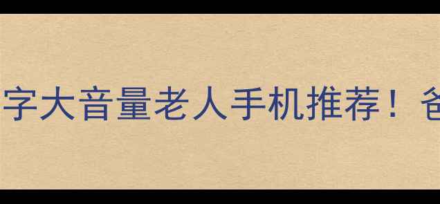 图片 📱最全防摔防水大字大音量老人手机推荐！爸妈换机必看清单2