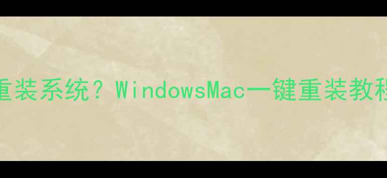 图片 📱电脑忘记密码怎么重装系统？WindowsMac一键重装教程（零损耗操作指南）