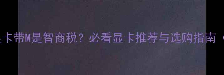 图片 📱笔记本电脑显卡带M是智商税？必看显卡推荐与选购指南（附避坑清单）1