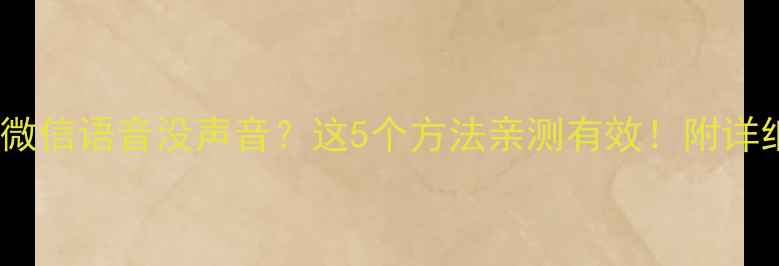 图片 📱苹果手机微信语音没声音？这5个方法亲测有效！附详细教程📱💬1