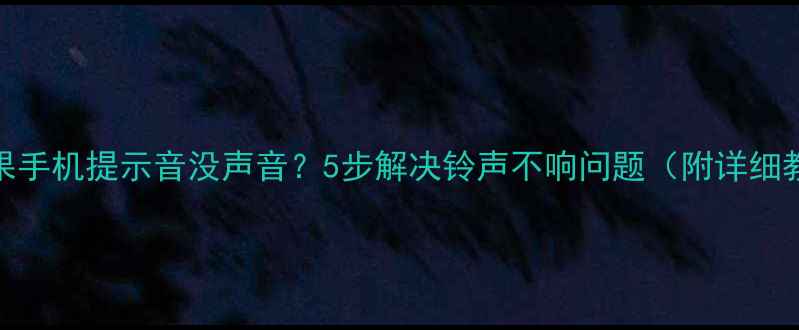 图片 📱苹果手机提示音没声音？5步解决铃声不响问题（附详细教程）