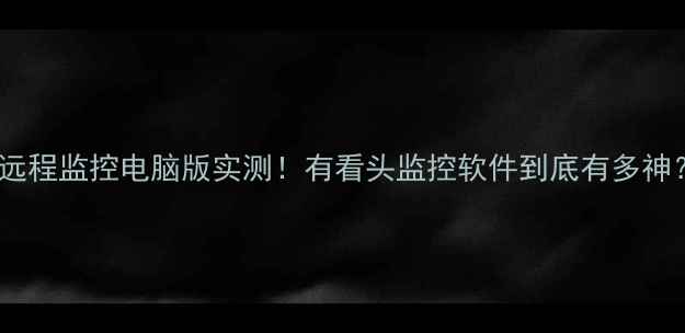 图片 📱远程监控电脑版实测！有看头监控软件到底有多神？1