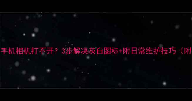 图片 📱魅族手机相机打不开？3步解决灰白图标+附日常维护技巧（附图解）