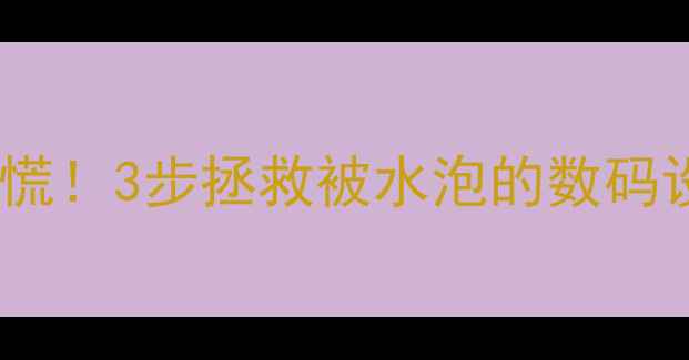 图片 📱💧手机相机进水别慌！3步拯救被水泡的数码设备（附高清图解）1