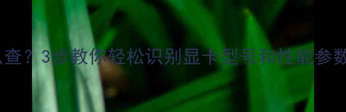 图片 📱💻电脑显卡怎么查？3步教你轻松识别显卡型号和性能参数（附图解教程）1