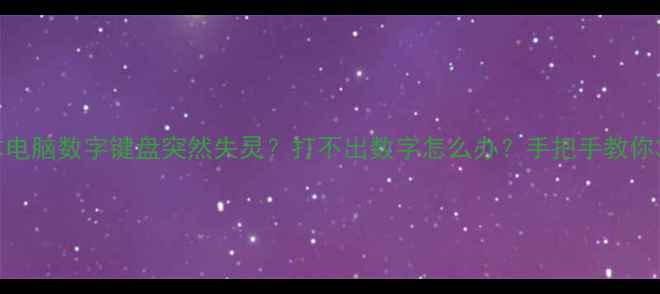 图片 📱💻笔记本电脑数字键盘突然失灵？打不出数字怎么办？手把手教你3步解决！2