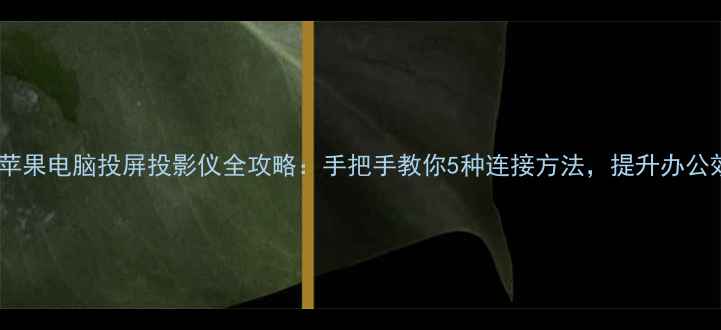 图片 📱💻苹果电脑投屏投影仪全攻略：手把手教你5种连接方法，提升办公效率1