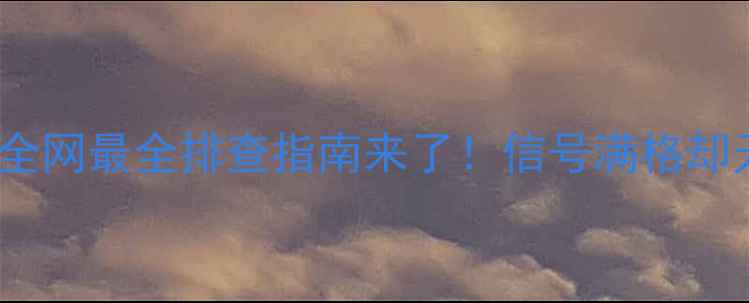 图片 📶手机信号满格却连不上网？全网最全排查指南来了！信号满格却无网络？手把手教你5步解决！
