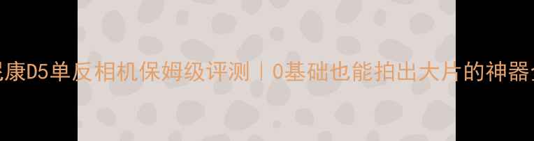 图片 📸尼康D5单反相机保姆级评测｜0基础也能拍出大片的神器全✨