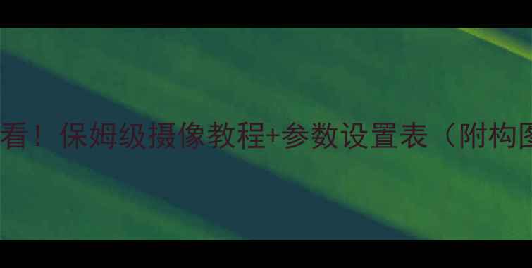 图片 📸尼康Z6II新手必看！保姆级摄像教程+参数设置表（附构图技巧&避坑指南）