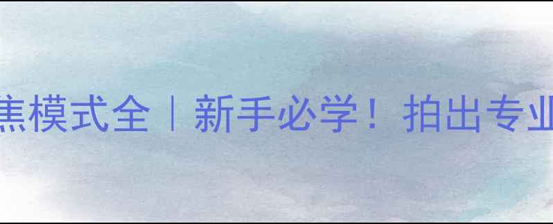 图片 📸尼康单反相机对焦模式全｜新手必学！拍出专业级照片的5大技巧2
