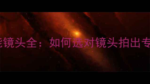 必入佳能镜头全如何选对镜头拍出专业级照片