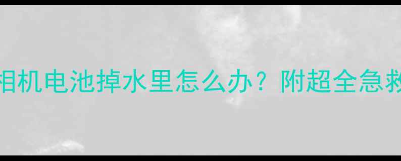 图片 📸救命！相机电池掉水里怎么办？附超全急救指南💦🔋