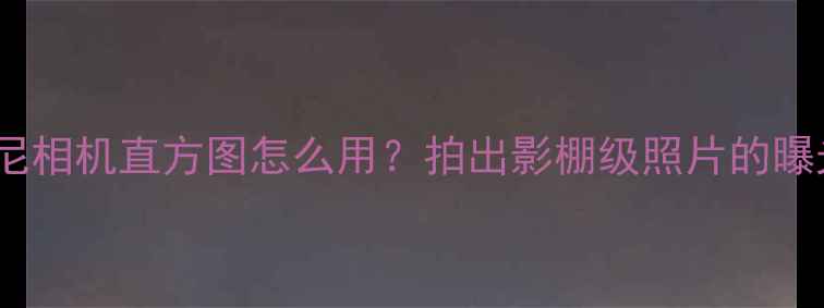 图片 📸新手必看索尼相机直方图怎么用？拍出影棚级照片的曝光控制秘籍！2