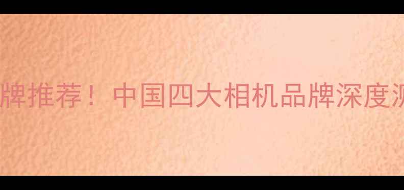 图片 📸最新国产相机品牌推荐！中国四大相机品牌深度测评，附选购指南2