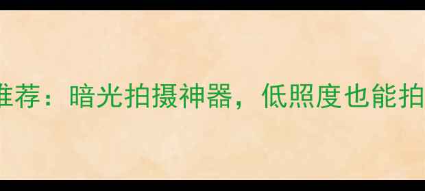 图片 📸柔光人像相机推荐：暗光拍摄神器，低照度也能拍出电影感大片！1