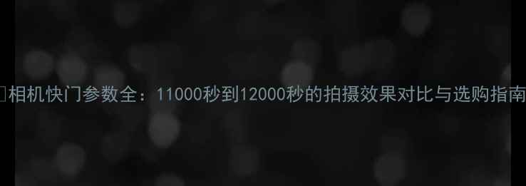 图片 📸相机快门参数全：11000秒到12000秒的拍摄效果对比与选购指南1