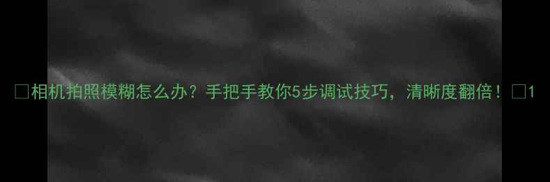 图片 📸相机拍照模糊怎么办？手把手教你5步调试技巧，清晰度翻倍！✨1