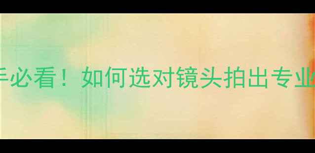 图片 📸相机镜头全｜新手必看！如何选对镜头拍出专业大片？｜避坑指南1