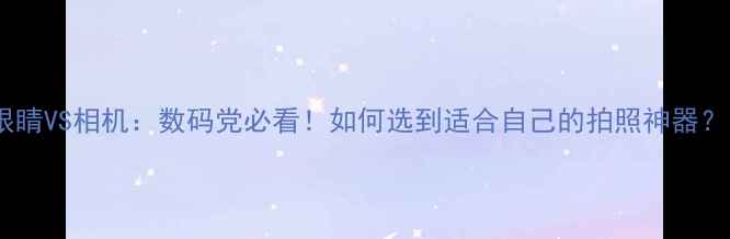 图片 📸眼睛VS相机：数码党必看！如何选到适合自己的拍照神器？📸1