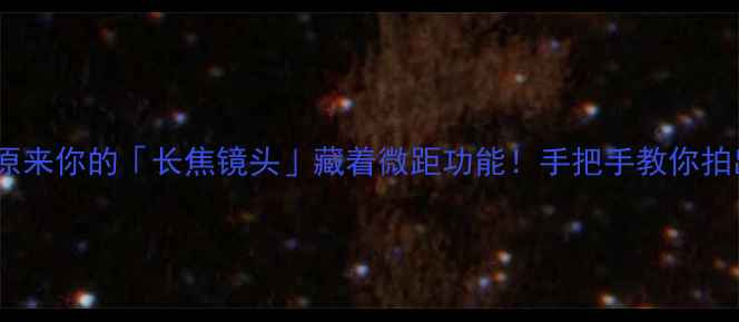 图片 📸长焦微距全攻略｜原来你的「长焦镜头」藏着微距功能！手把手教你拍出蚂蚁腿毛级清晰🔥2