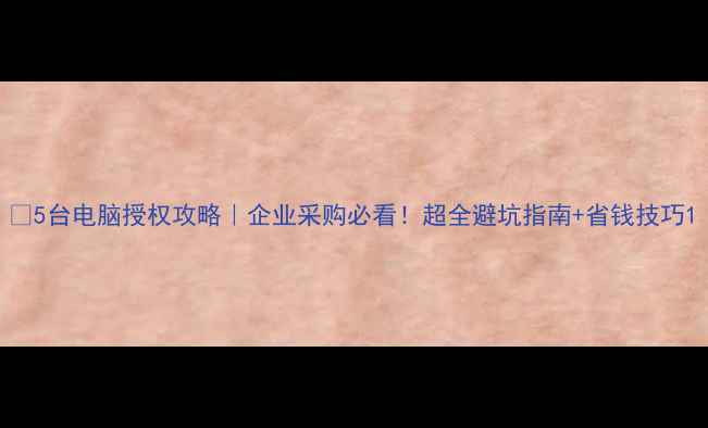 图片 🔥5台电脑授权攻略｜企业采购必看！超全避坑指南+省钱技巧1