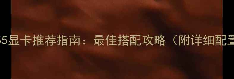 图片 🔥AMD255显卡推荐指南：最佳搭配攻略（附详细配置方案）