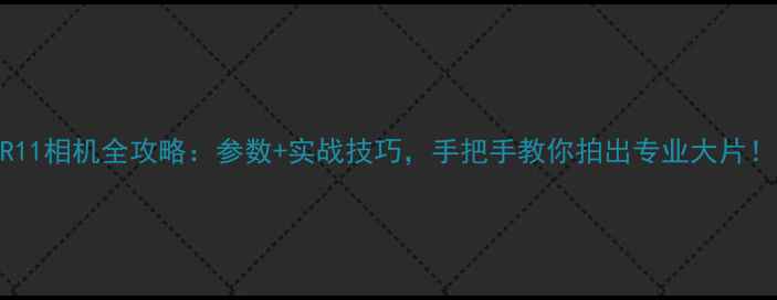 图片 🔥R11相机全攻略：参数+实战技巧，手把手教你拍出专业大片！💡