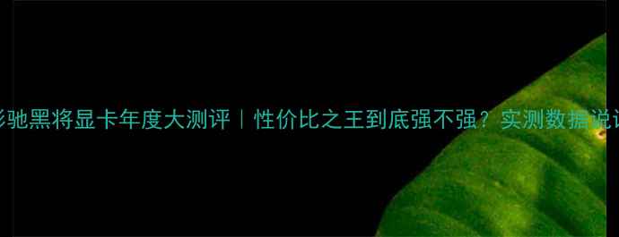 图片 🔥影驰黑将显卡年度大测评｜性价比之王到底强不强？实测数据说话！