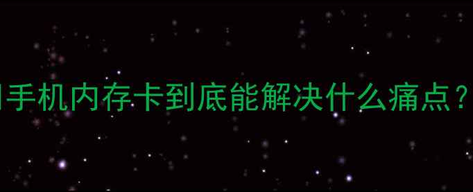 图片 🔥手机内存卡到底能解决什么痛点？1