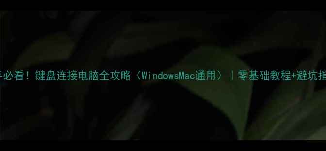 图片 🔥新手必看！键盘连接电脑全攻略（WindowsMac通用）｜零基础教程+避坑指南📱1
