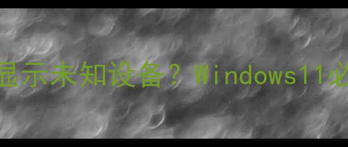 图片 🔥显卡安装后显示未知设备？Windows11必看解决指南🔥