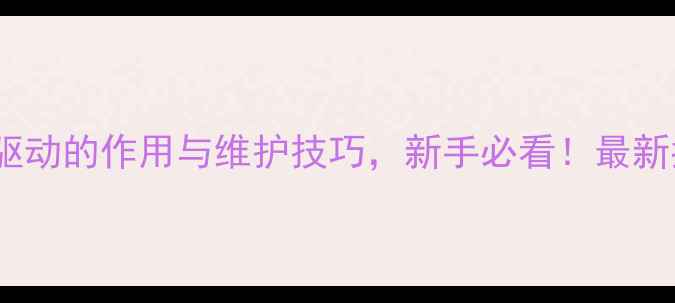 图片 🔥显卡驱动的作用与维护技巧，新手必看！最新指南💻1