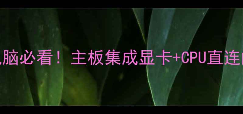 图片 🔧没装显卡能开机？组装电脑必看！主板集成显卡+CPU直连的隐藏功能，省下千元预算
