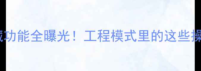 图片 🔧荣耀手机隐藏功能全曝光！工程模式里的这些操作太实用了💡1